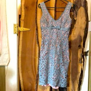 BETSEY JOHNSON Vintage Late 90s Crochet/Silk EGL FairyCore Hobble Dress EUC 2